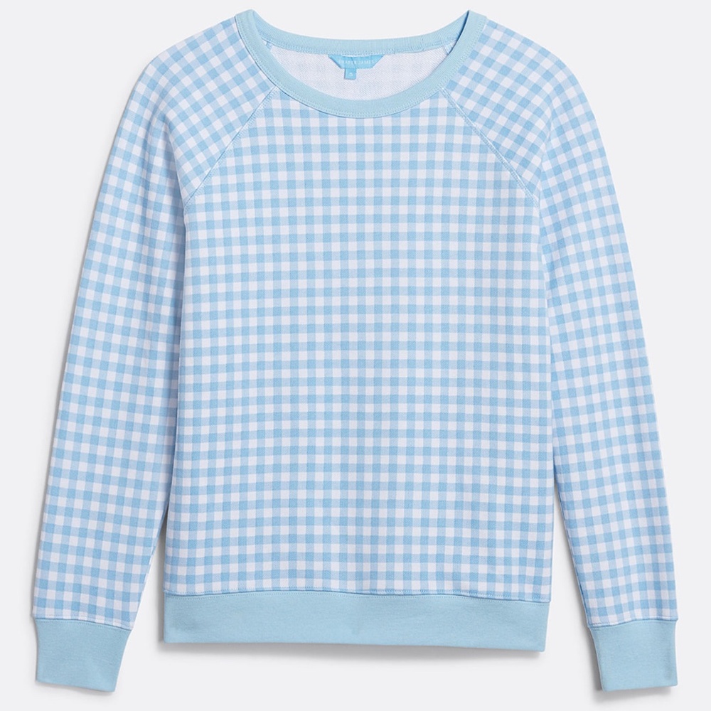 Draper James Natalie Sweatshirt Light Blue Gingham